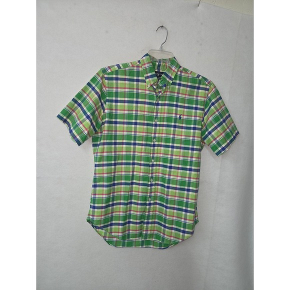 Polo Ralph Lauren Other - Ralph Lauren Shirt Mens M Classic Fit Plaid Short Sleeve Button Down Green Vtg